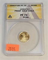 1990 $5 US Proof Gold Eagle Coin