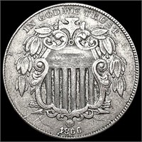 1866 Rays Liberty Victory Nickel NEARLY