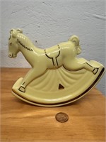6" Ceramic 22K Gold Rocking Horse Bank
