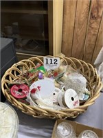 Basket with ribbons and craft items