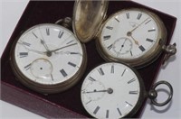 Three Victorian silver cased pocket watches