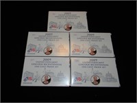 (5) 2009 Lincoln Bicentennial One Cent Proof Sets
