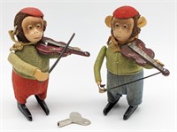 (2) German Schuco Monkey Violin Players