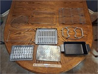 Assorted Wire Racks And Metal Trays