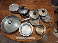 Assorted Pots And Pans And Skillet.  Lot Includes