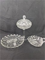 Three Pieces of Fostoria American Glassware