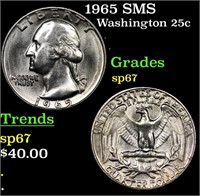 1965 SMS Washington Quarter 25c Grades sp67