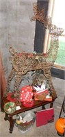 Christmas Décor: Lighted twig reindeer yard art -