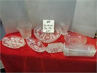 11pc Vintage Glass Service & Decor