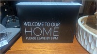 Welcome to our home sign