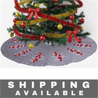 Qty 9 Double Layers Burlap Christmas Tree Skirt