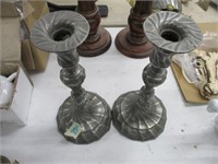 PAIR OF PEWTER CANDLE STICK HOLDERS
