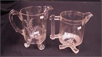 Two early American pressed glass water