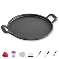 KAVSI Pre-Seasoned Cast Iron Skillet Pan with Dual