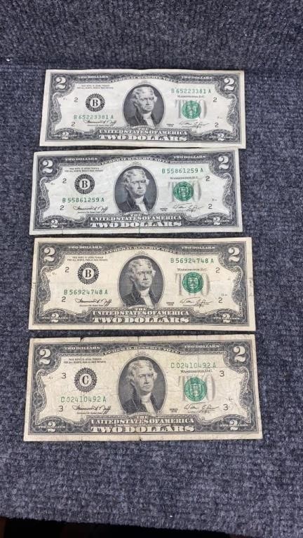 4 $2 Bills