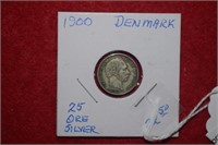 1900 Denmark Silver 250 Ore  ASW 0.0467