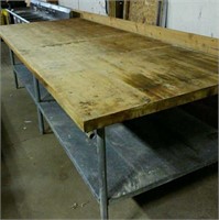Galvanized/Stainless/butcher block table
