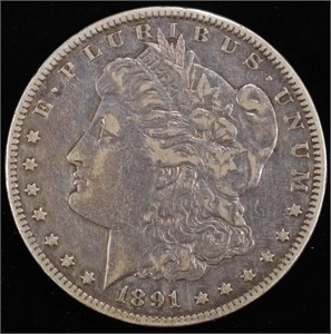 1891-CC MORGAN DOLLAR XF