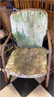 Vintage Green metal lawn chair