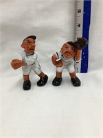 (2) Vintage Ceramic Baseball Players, 3 1/2”T