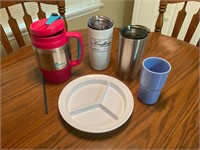 Misc. Travel Cups, Plate, Drinking Cup