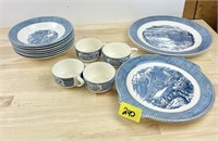 Vintage Currier and Ives Mixed Dish Set
