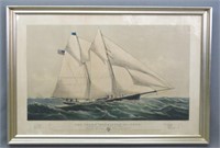 CURRIER & IVES PRINT OF THE YACHT 'HENRIETTA'