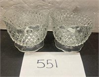 Vintage Pair of Clear Glass Diamond point