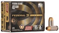 Federal P40HSD1 Premium Personal Defense 40 SW 165