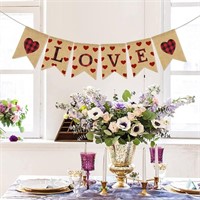 Love Banner, Red and Black Buffalo Plaid X 6