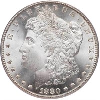 $1 1880-CC 8/HIGH 7. PCGS MS67 CAC