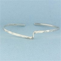 Hammered Finish Bangle Bracelet in Sterling Silver
