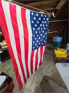 3x5 American flag and two poles