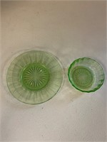 Hazel, Atlas uranium glass plate and bowl