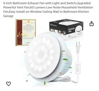 6 Inch Bathroom Exhaust Fan with Light and Switch