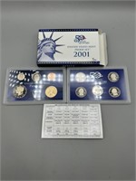 2001 US Mint Proof Ten Coin Set