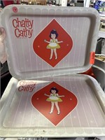 2PC 1962 METAL CHATTY CATHY TRAYS