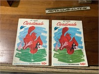 lot of 2 vintage St. Louis cardinals scorecards