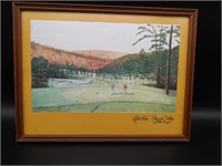 FRAMED BRUCE HENDERSON ARTWORK 13X17 FIFTH HOLE PL