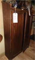 Antique Pine two door hanging cabinet (missing