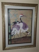 Art Print  - Colorful Birds with long legs -Framed