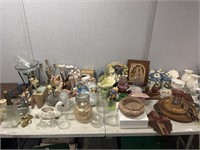 Huge Table Top Lot FULL - Decor, Glass, Figurines
