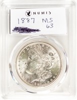 Coin 1887 Morgan Silver Dollar Brilliant Unc.