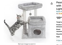 Cat Tree, Small Cat Tower with Dangling Ball