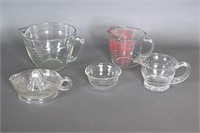 Vintage Glass Juicer/Reamer, Pyrex Measuring Cups