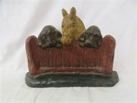 VINTAGE CAST IRON DOG AND HORSE DOORSTOP