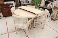48" Round Dining Table w/ 4 Chairs & 2 Leaves