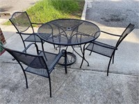 Outdoor 44” Metal Dining Table w/ 3 Chairs