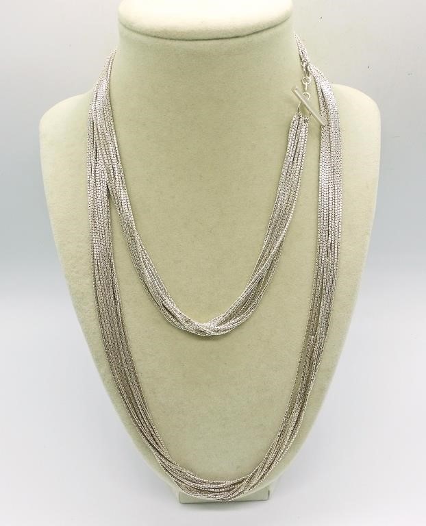 MULTI STRAND 925 LONG NECKLACE