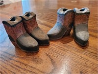 Clay boots, 2 pairs